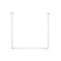 Bastone per tenda doccia doccia 3 lati in alluminio bianco  Bianco 80x80x80 cmSPIRE