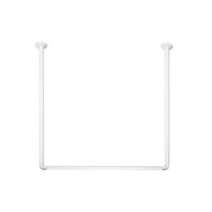 Bastone per tenda doccia doccia 3 lati in alluminio bianco  Bianco 80x80x80 cmSPIRE