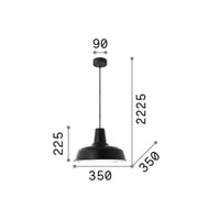 Sospensione Industrial-Minimal Moby Metallo Bianco 1 Luce E27