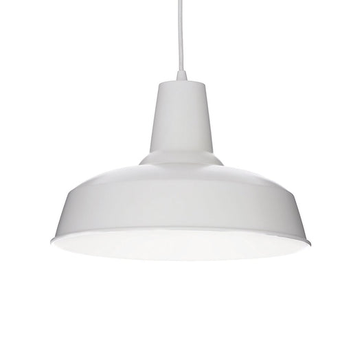 Sospensione Industrial-Minimal Moby Metallo Bianco 1 Luce E27