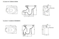 Vaso Bidet disabili chiuso completo di erogatore - Vaso Bidet chiuso disabili completo di erogatore (scarico a muro)