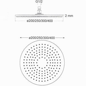 Soffione Doccia Tondo ⌀ 25 cm in Acciaio Inox Bonussi Cromato