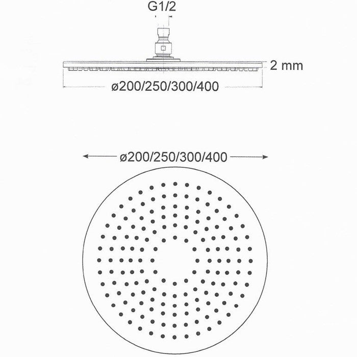 Soffione Doccia Tondo ⌀ 25 cm in Acciaio Inox Bonussi Cromato