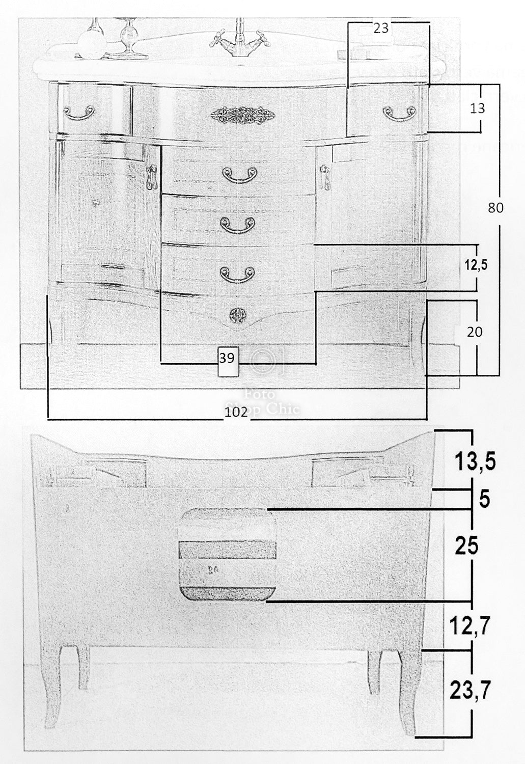 Arredo bagno London classico avorio