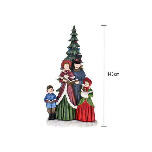 Albero e Cantori Natalizi Illuminato a Led Decorazione Natale 43 cm