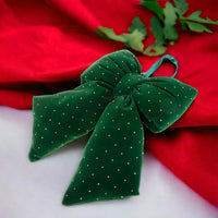 Fiocco Verde con Diamanti per Albero di Natale 36 cm