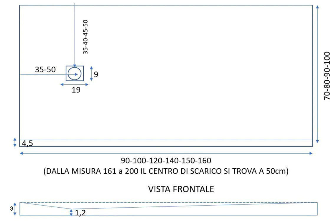 Piatto Doccia 100x100 cm in Pietra Bonussi Everest Marrone