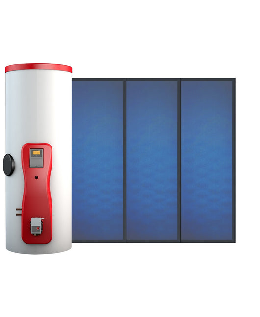 Sistema Solare Termico Pleion per produzione ACS bollitore ECO COMPACT con 2 collettori piani UNIKO21 500 litri altissima efficienza e massima resa completo di sistema di fissaggio 6,27 mq