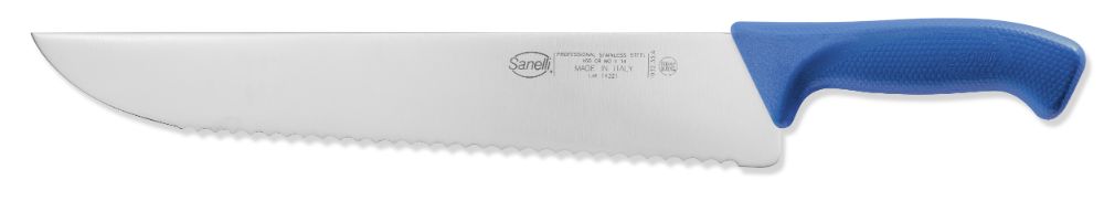 Coltello Francese Lama 33 cm Seghettato Antiscivolo Sanelli Skin Blu