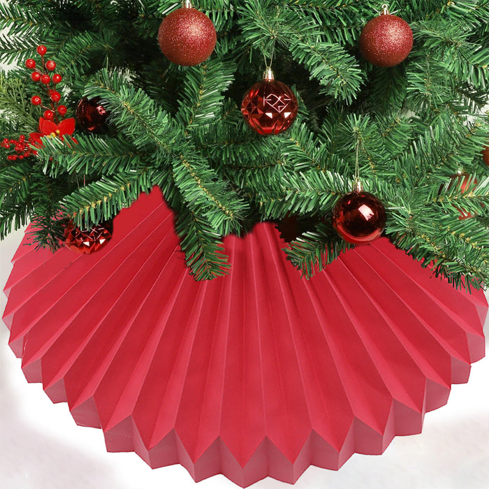 Copribase Albero di Natale 90 cm Rosso Decorazione Collare per Base Natalizia