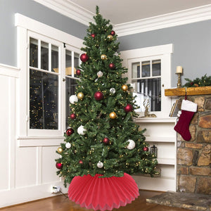 Copribase Albero di Natale 90 cm Rosso Decorazione Collare per Base Natalizia