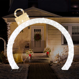 Arco Luminoso Natale Bianco Caldo 300 Led Addobbo da Esterno Bianco Caldo 308cm