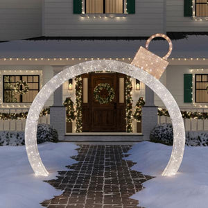 Arco Luminoso Natale Bianco Caldo 300 Led Addobbo da Esterno Bianco Caldo 308cm