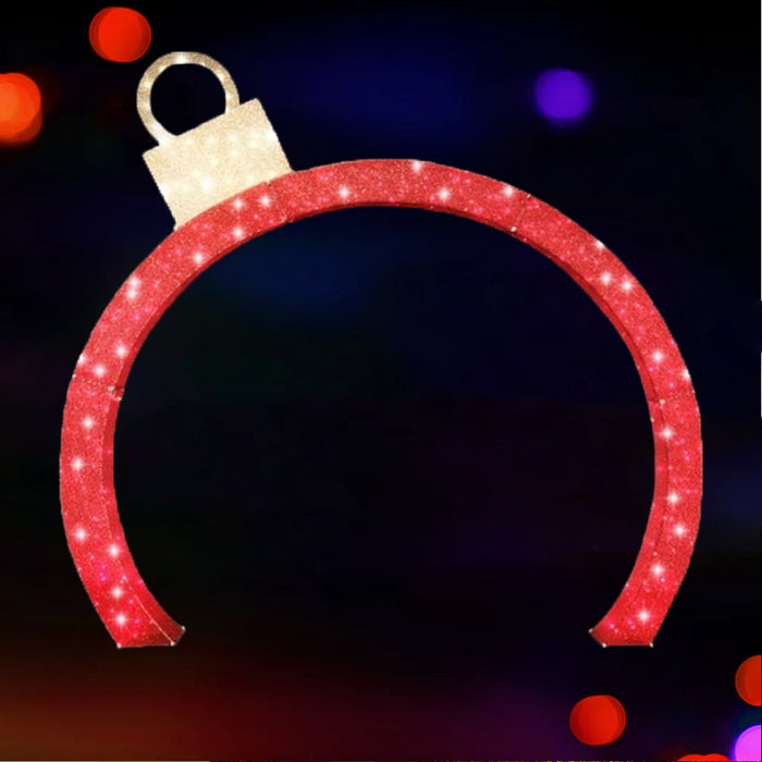 Arco Luminoso Natale Bianco Caldo 300 Led Illuminazione da Esterno Rosso 308 cm