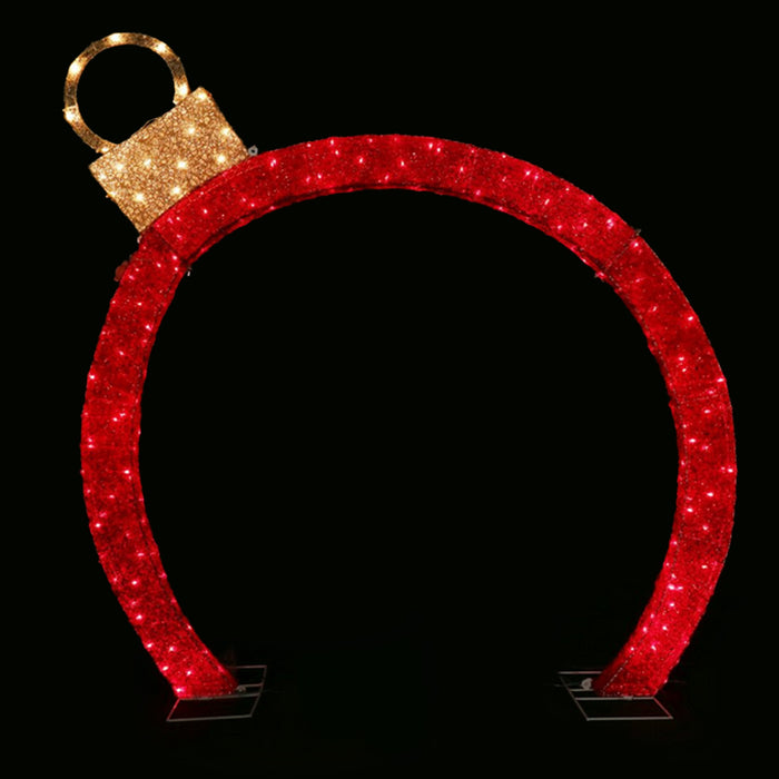 Arco Luminoso Natale Bianco Caldo 300 Led Illuminazione da Esterno Rosso 308 cm