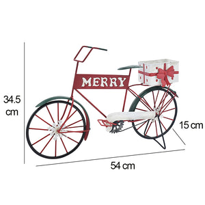 Bici Decorazione Natalizia in Metallo con Porta Regali Bicicletta Addobbo Natale