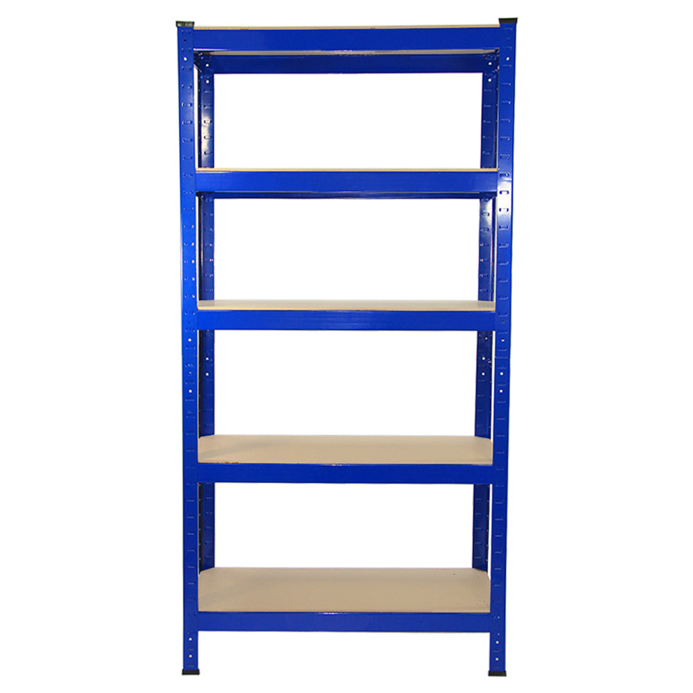 2 Scaffali in Acciaio Senza Bulloni T-Rax Blu Larghi 75cm per Magazzino e Box