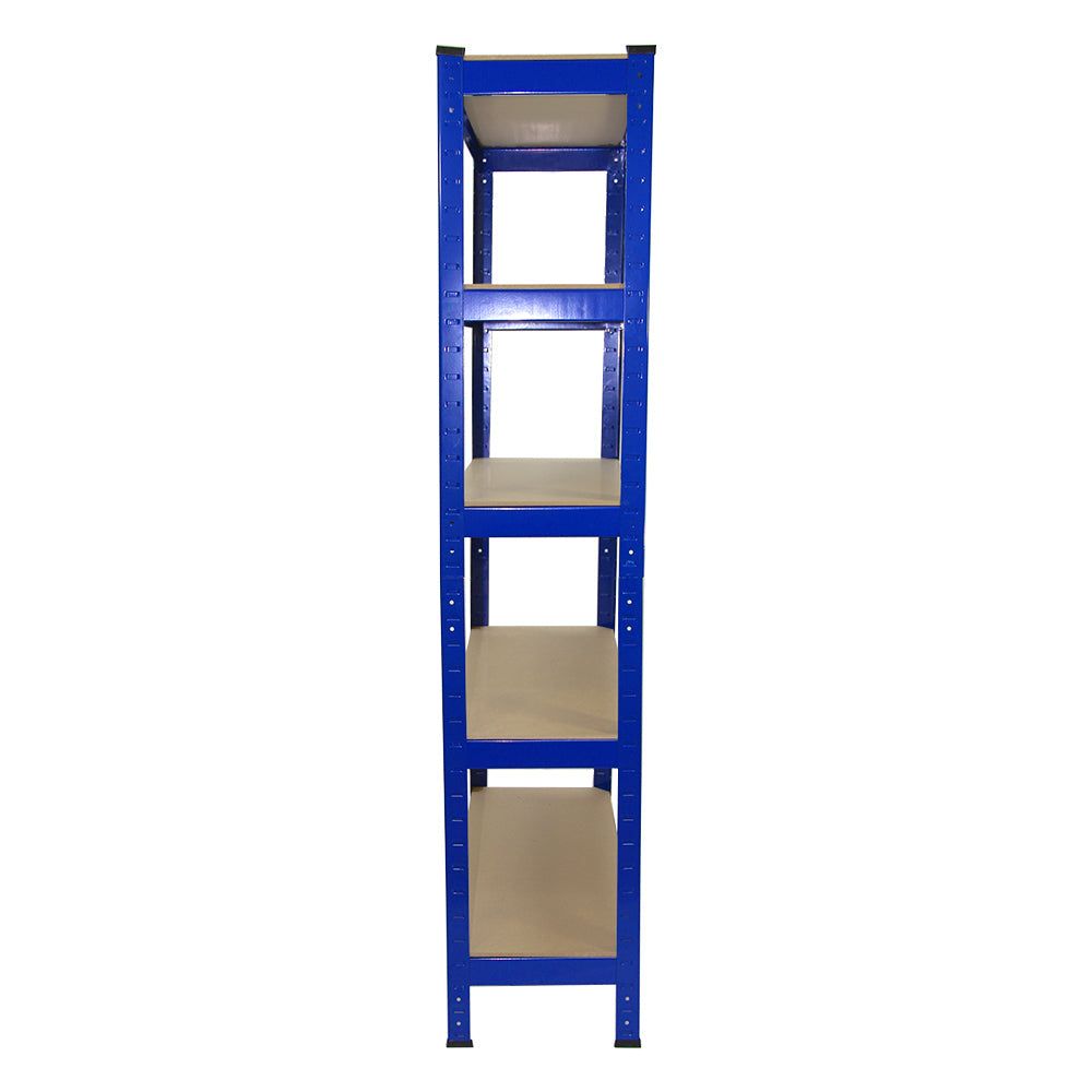 2 Scaffali in Acciaio Senza Bulloni T-Rax Blu Larghi 75cm per Magazzino e Box