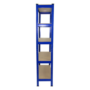 6 Scaffali in Acciaio Senza Bulloni T-Rax Blu Larghi 75cm per Magazzino e Box