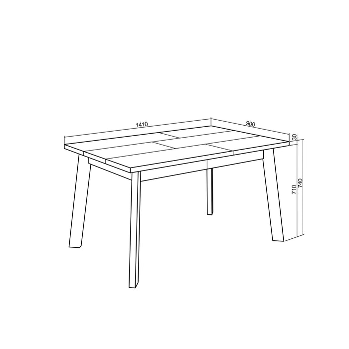 Tavolo da Pranzo, 140, Per 6 persone, Gambe in legno, RF 2907