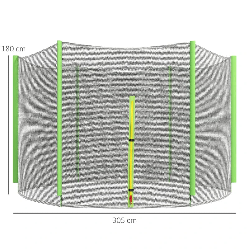 Rete Di Protezione per Trampolini 305 x H180 cm Nero Verde 6 pali