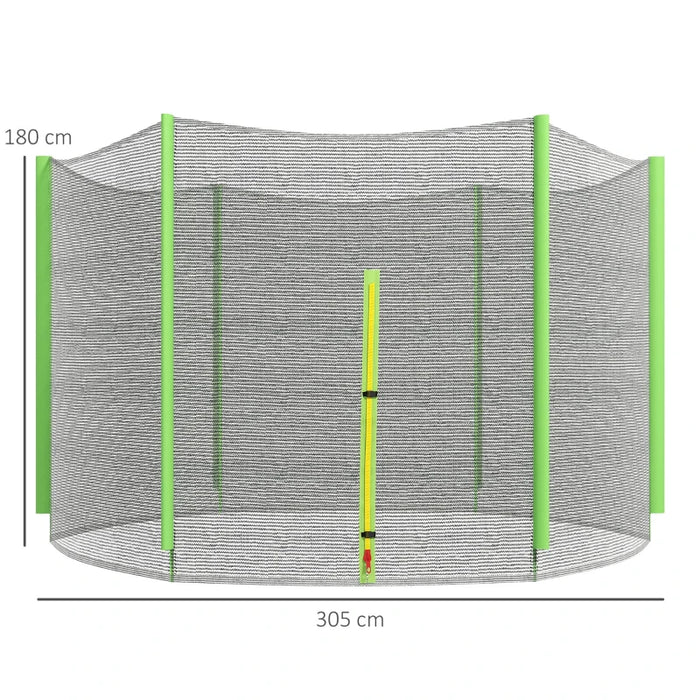 Rete Di Protezione per Trampolini 305 x H180 cm Nero Verde 6 pali