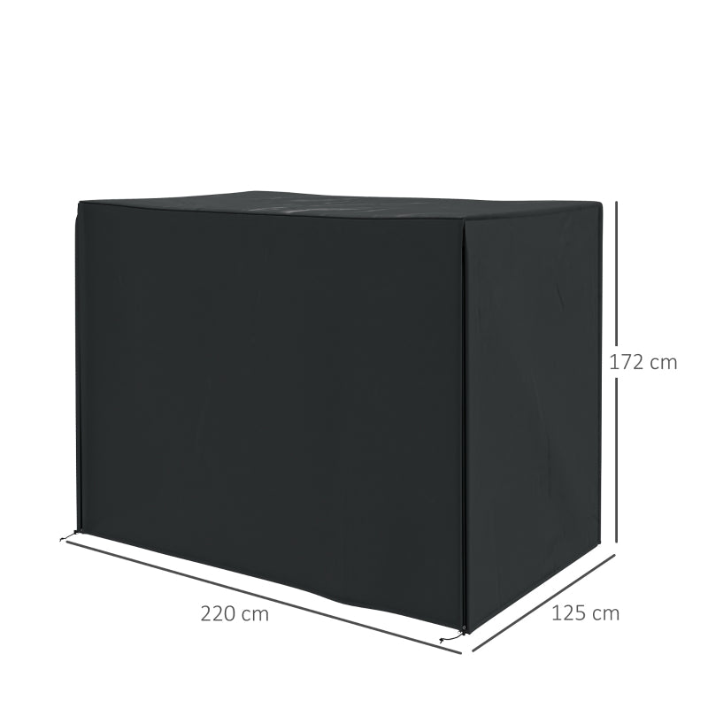 Copertura per Dondolo da Giardino 3Posti Impermeabile 220x125 H172cm Nero AntiUV