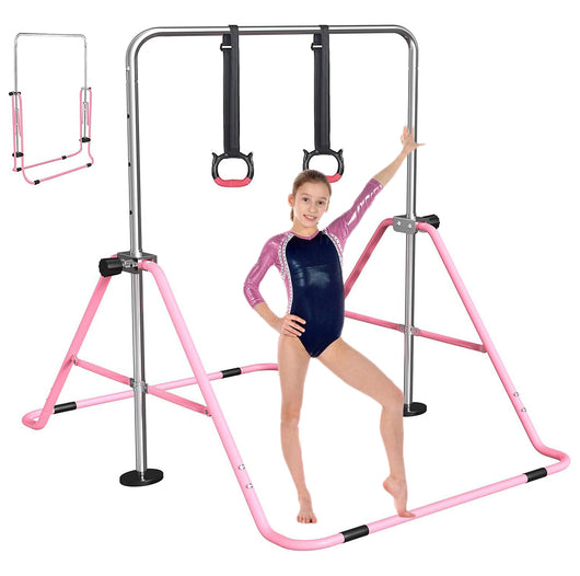 Barra per Ginnastica e Danza per Bambini Pieghevole Sbarra Fitness Acciaio Rosa