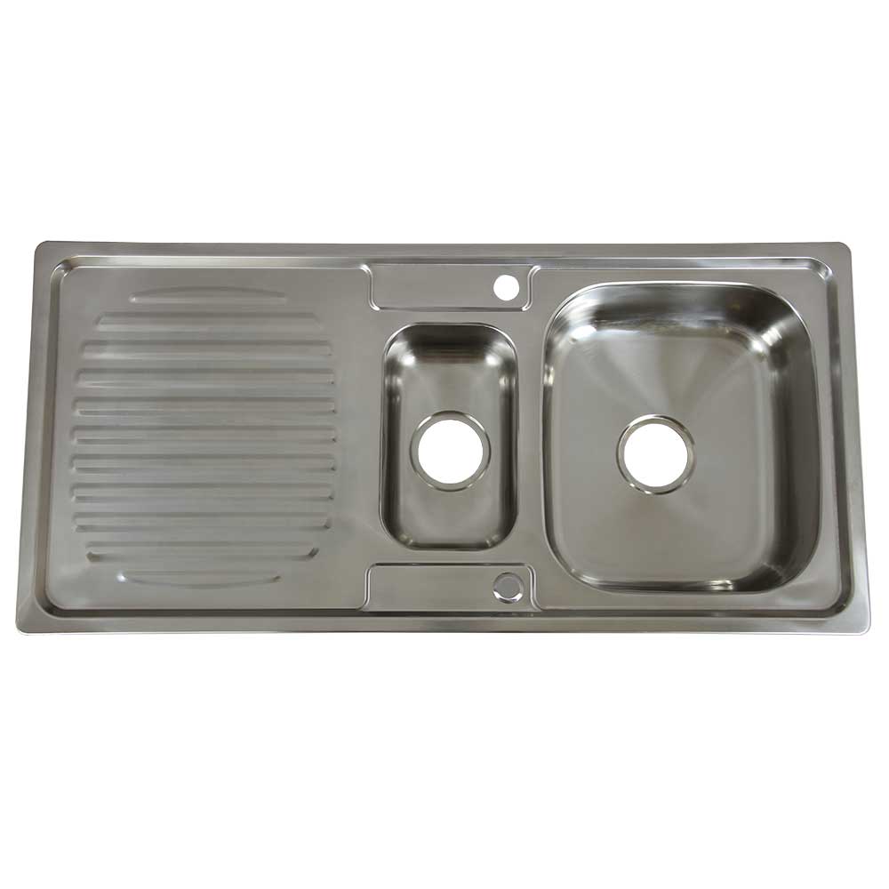 Lavello in acciaio inox di KuKoo con kit di scarico incluso: robusto, elegante e facile da installare, reversibile per adattarsi alle tue esigenze di cucina