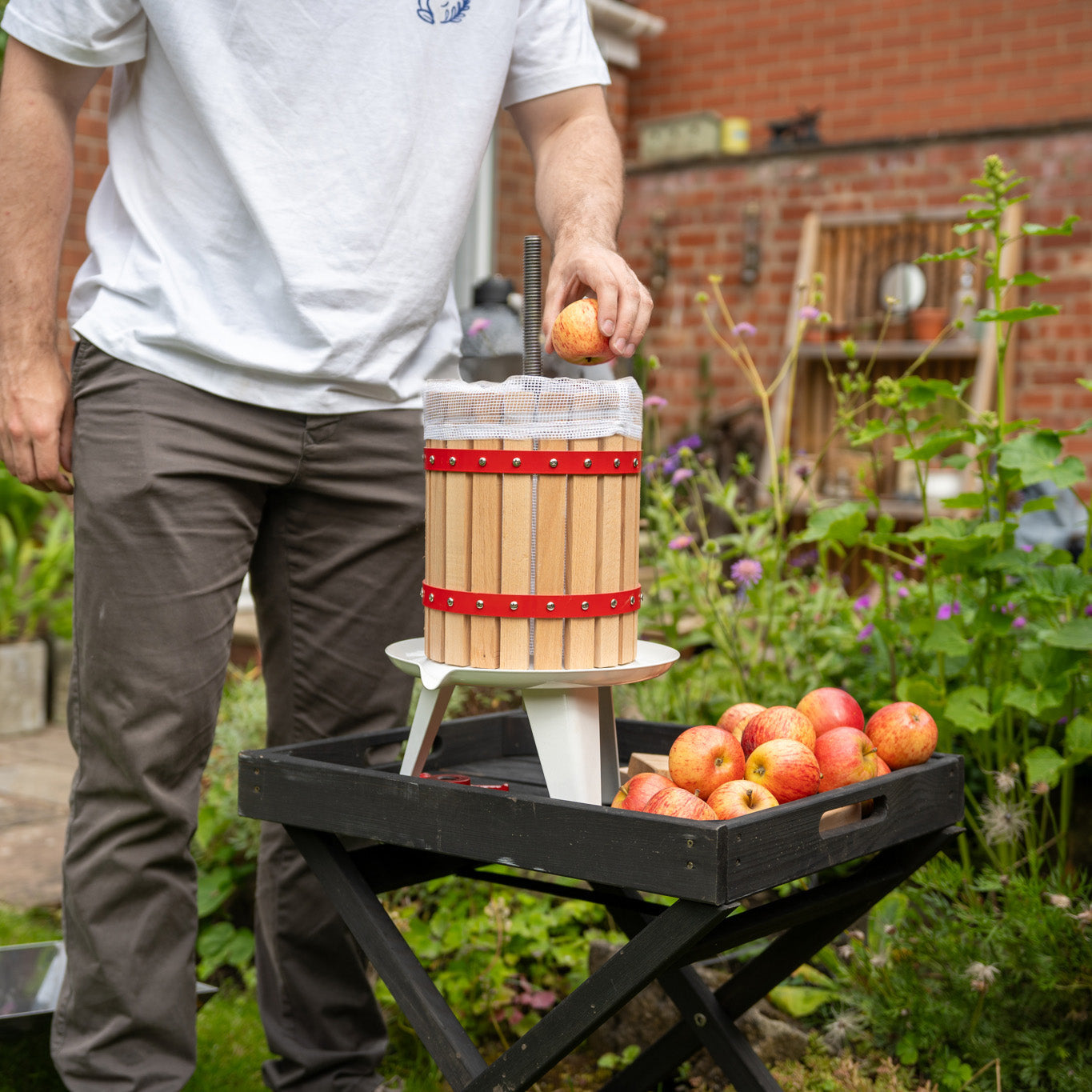 Pressa per Frutta 12 Litri per Fare Succo, Sidro e Vino Senza Fili e Motore