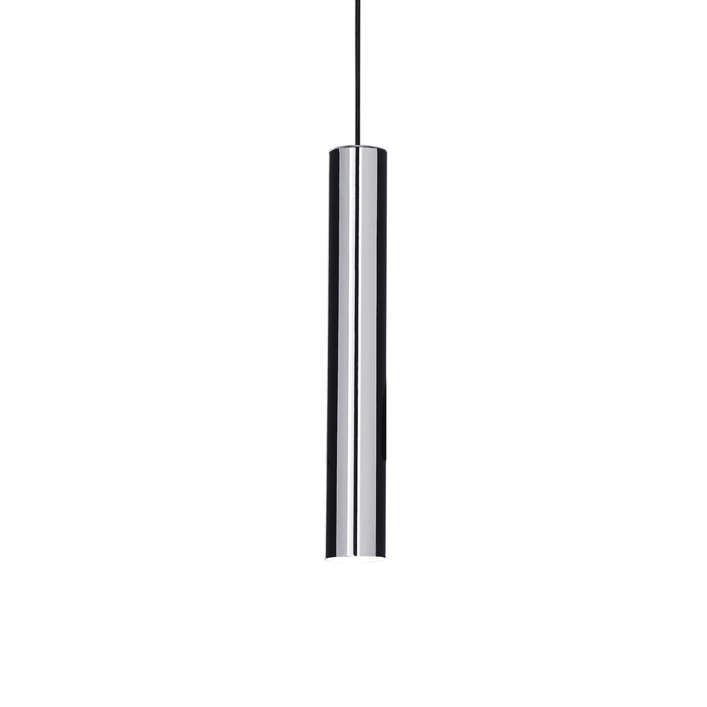 Sospensione Moderna Look Metallo Cromo 1 Luce Gu10 7W 3000K Luce Calda