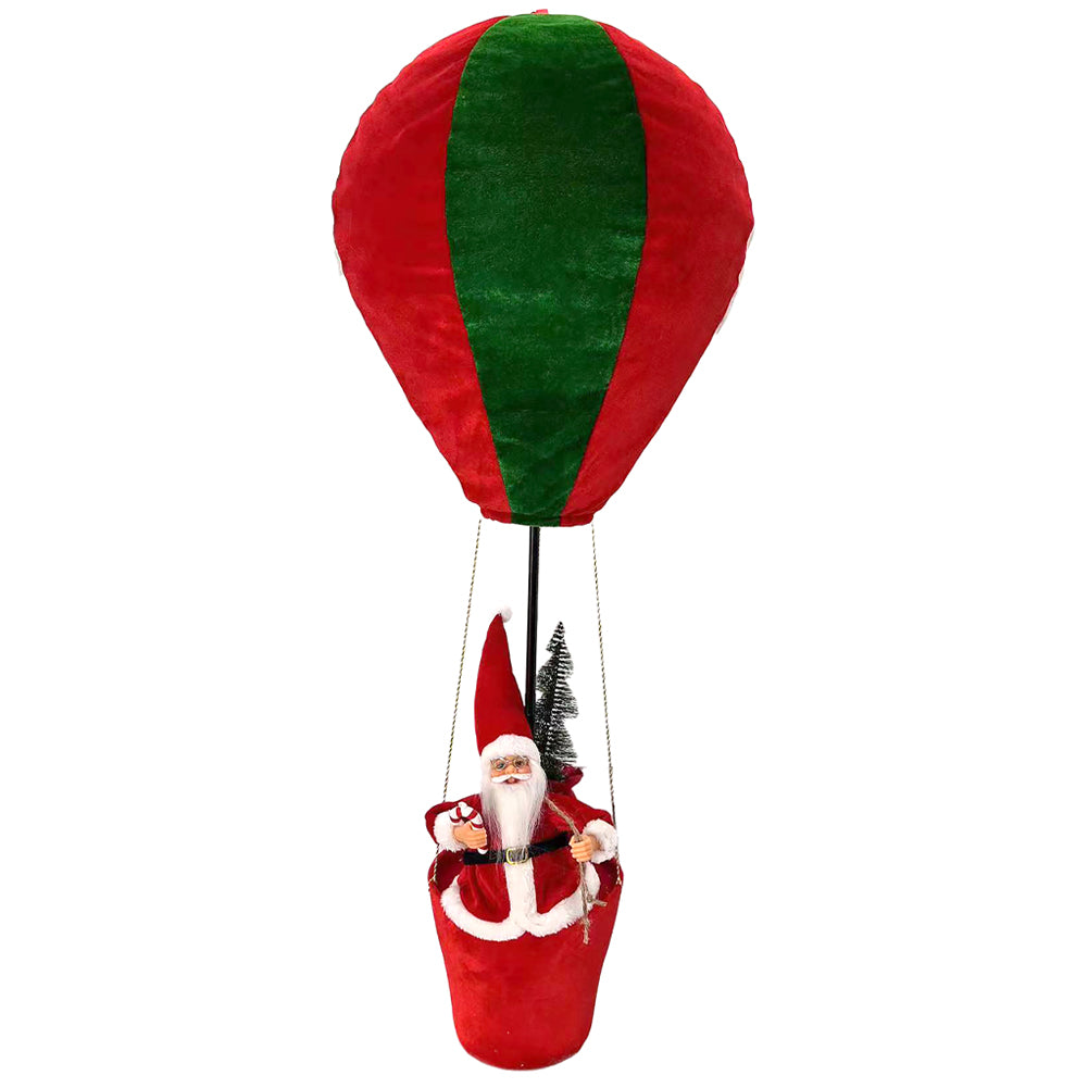 Mongolfiera Natalizia di Babbo Natale Decorazione Addobbo 2 Assortimenti 40x97cm