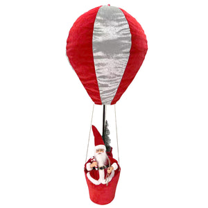 Mongolfiera Natalizia di Babbo Natale Decorazione Addobbo 2 Assortimenti 40x97cm