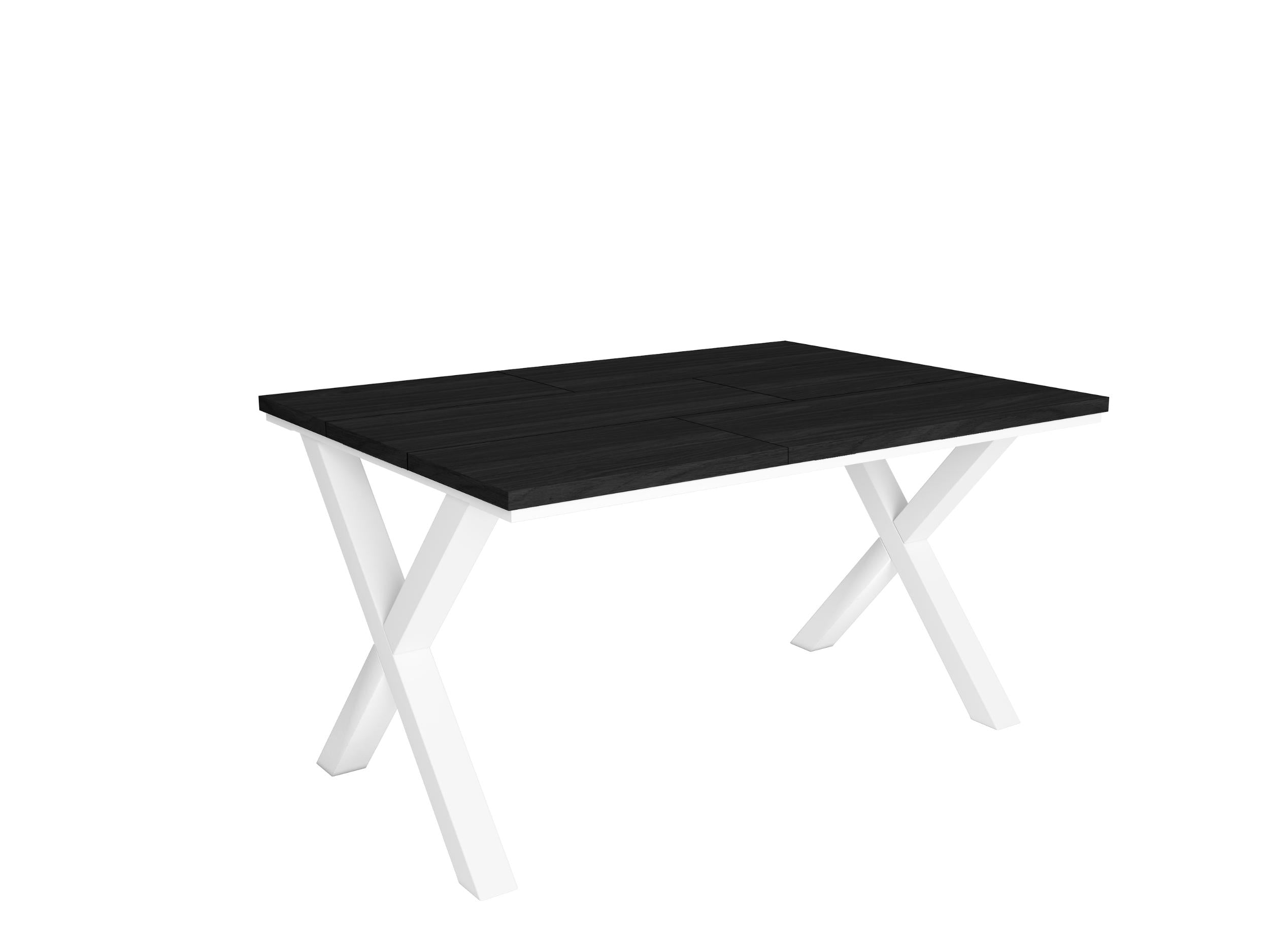 Tavolo da pranzo 6 posti 140x90 cm con gambe in legno stile moderno colore Nero e Bianco