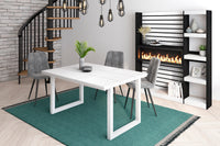 Tavolo da pranzo 6 posti 140x90 cm con gambe in legno design moderno colore Bianco