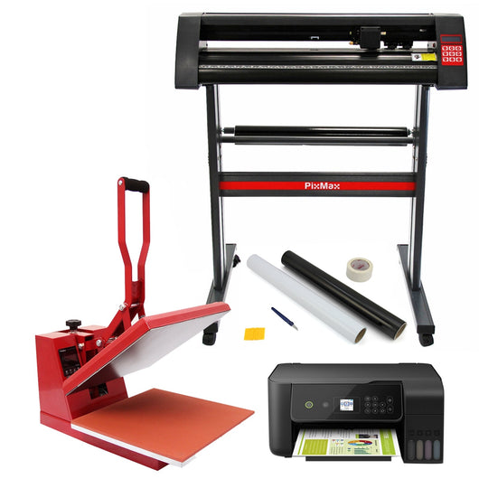 Pressa a Caldo 38cm, Plotter da Taglio Vinile, Stampante & Pacchetto Weeding