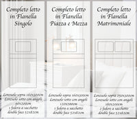 Completo Letto in Flanella Calda e Morbida Anti Pilling - Set Flanellato 3 Misure parure con Federe - Gnomi beige - 1 Piazza