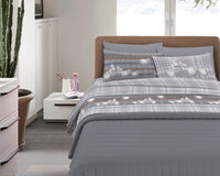 Completo Letto in Flanella Calda e Morbida Anti Pilling - Set Flanellato 3 Misure parure con Federe - Pecorelle grigio - 1 Piazza e mezza