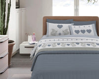 Completo Letto in Flanella Calda e Morbida Anti Pilling - Set Flanellato 3 Misure parure con Federe - Scoiattolo grigio - 2 Piazze