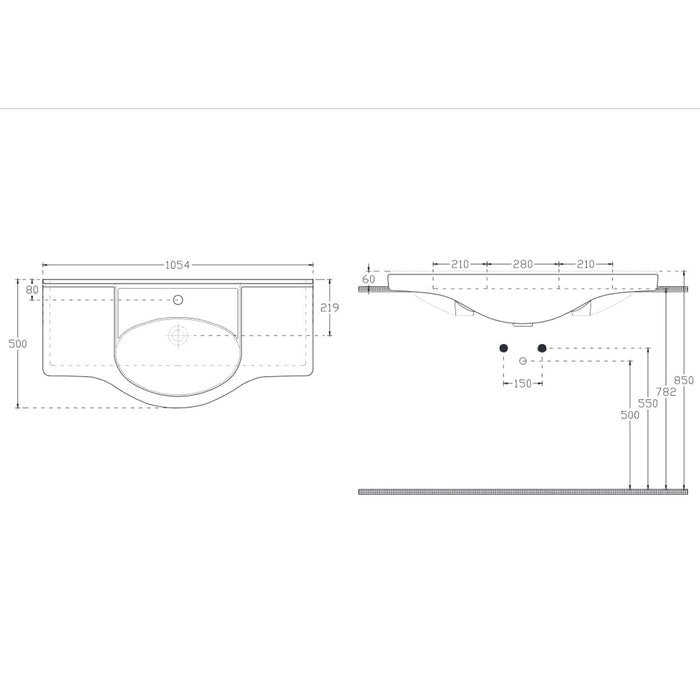 Arredo bagno completo di colonna 105 cm