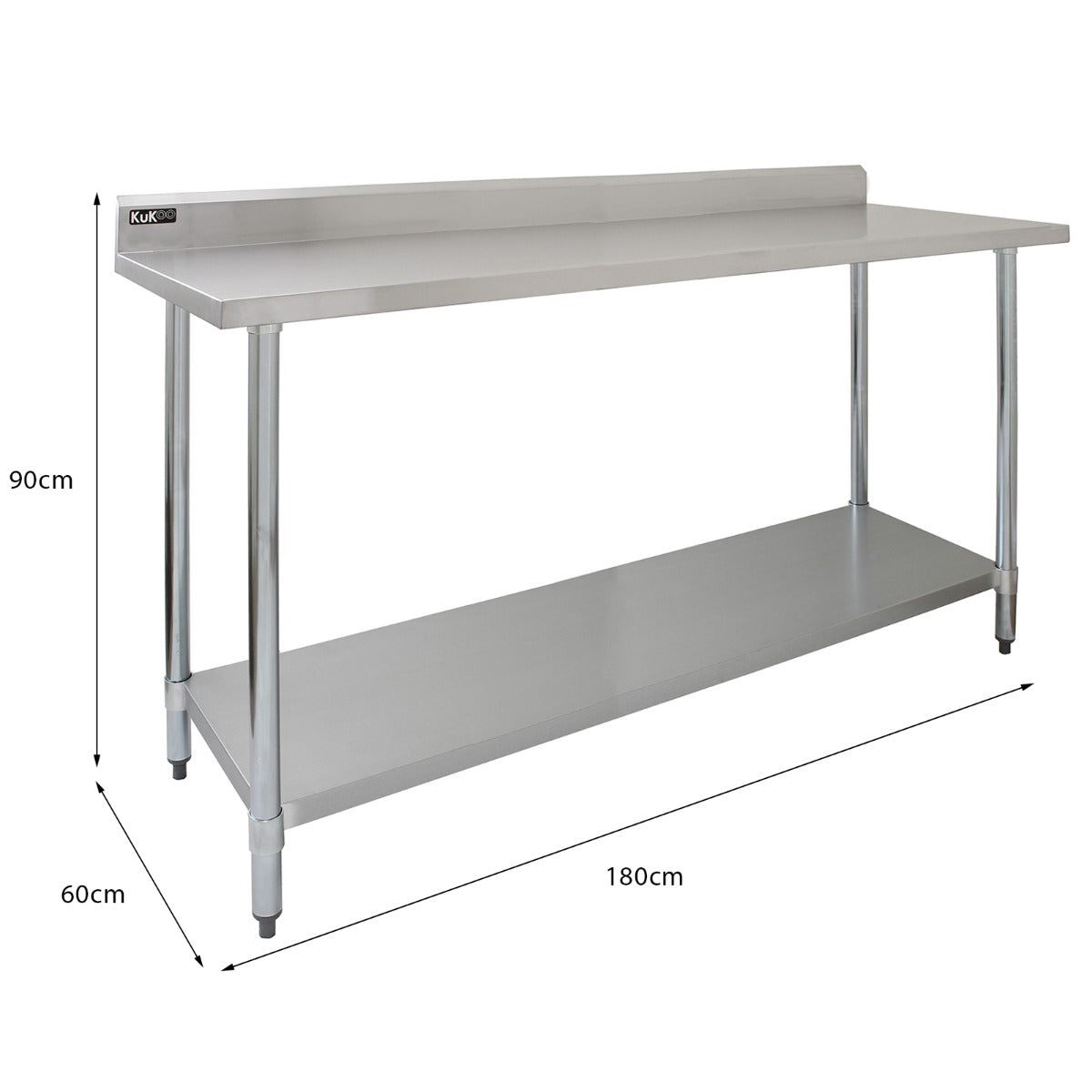 Tavolo in acciaio Inox da Cucina - 180x60x90cm