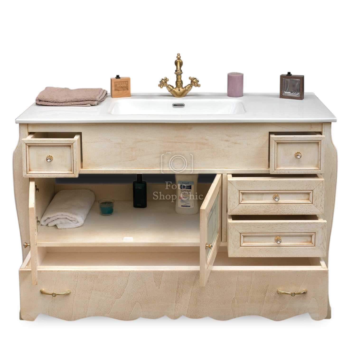 Arredo bagno avorio set completo