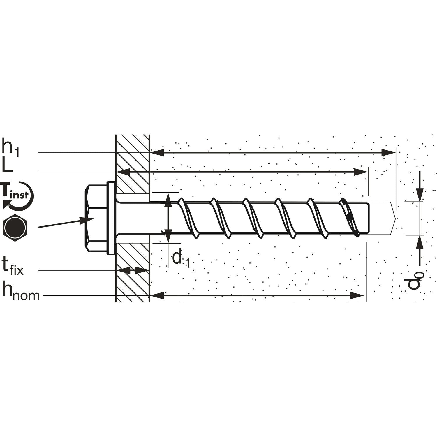 Mcs-S-Vite Certificata Eta C1 Per Calcestruzzo Con Testa Esagonale E Rondella Integrata Rivestita In Zinco Lamellare-Mungo-Diametro Tasselli Mcs 10X120 Mm-50 Pz