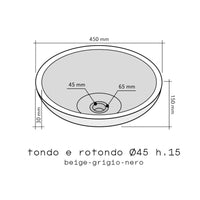 Lavabo da Appoggio in Marmo Tondo Nero Bocciardato