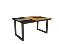 Tavolo da pranzo 6 posti 140x90 cm con gambe in legno design moderno colore Nero e Rovere