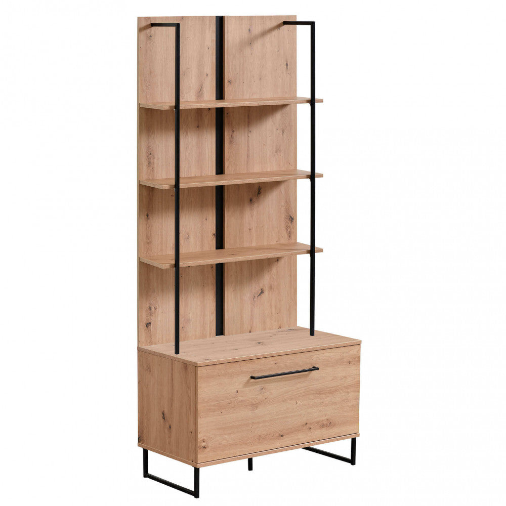 libreria moderna con 4 mensole e un'anta cm 85 x 42 x 191,5 h - ZENWOOD