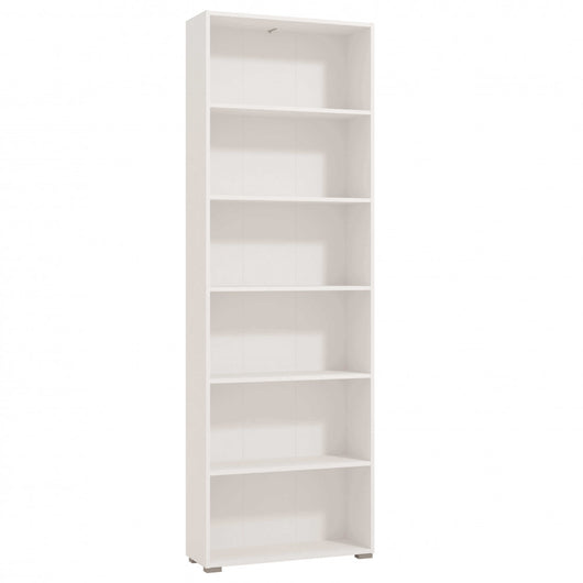 libreria sei ripiani moderno minimal in legno cm 70 x 24,5 x 211,5 h - MADDI Colore: Bianco