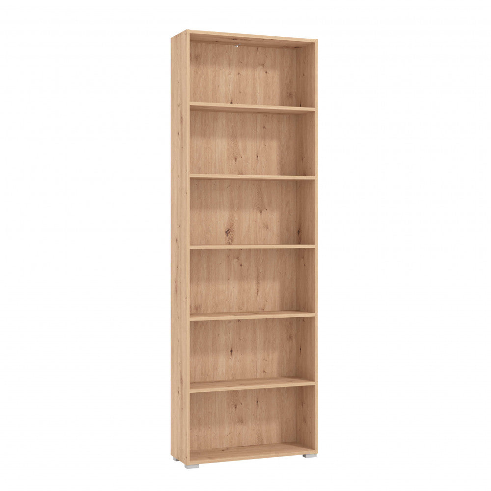 libreria sei ripiani moderno minimal in legno cm 70 x 24,5 x 211,5 h - MADDI Colore: Rovere Chiaro