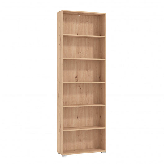 libreria sei ripiani moderno minimal in legno cm 70 x 24,5 x 211,5 h - MADDI Colore: Rovere Chiaro