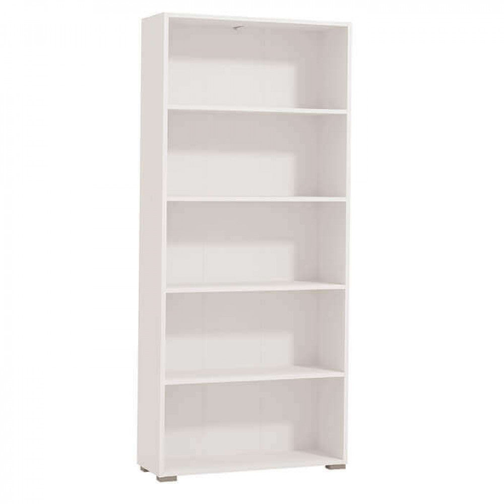 libreria cinque ripiani moderno minimal in legno cm 70 x 24,5 x 176,5 h - MADDI Colore: Bianco